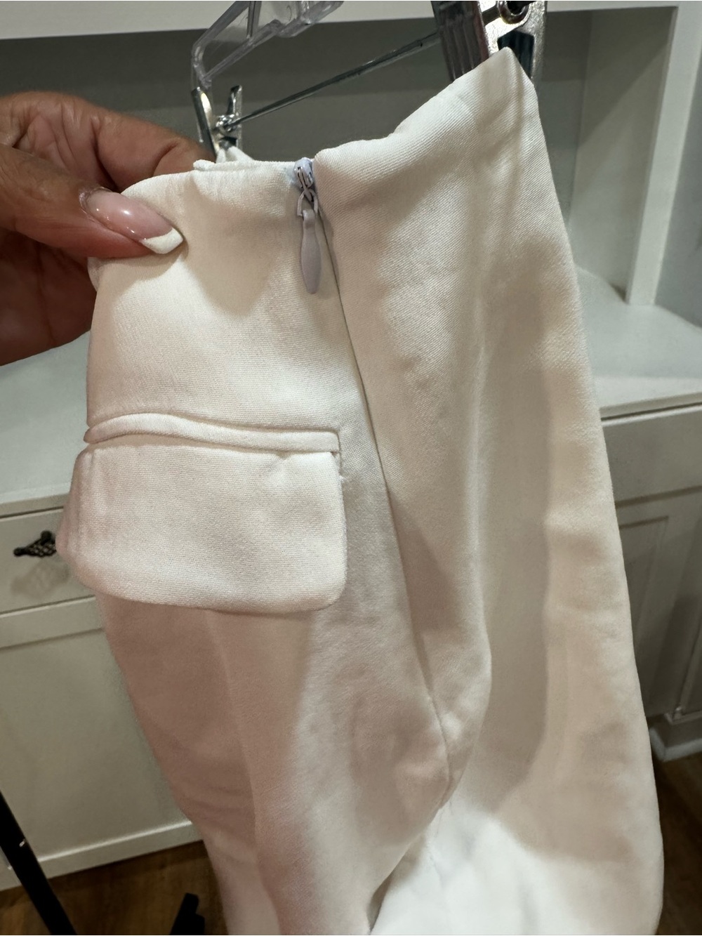 SOLID & STRIPED Optic White Mini Skirt with Flap Pocket Accents - Picture 5 of 5